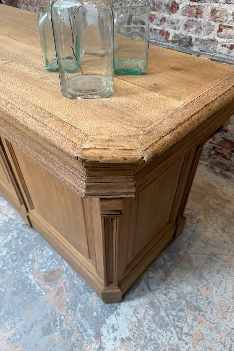 Ancien comptoir de boutique en chêne – fin XIXᵉ