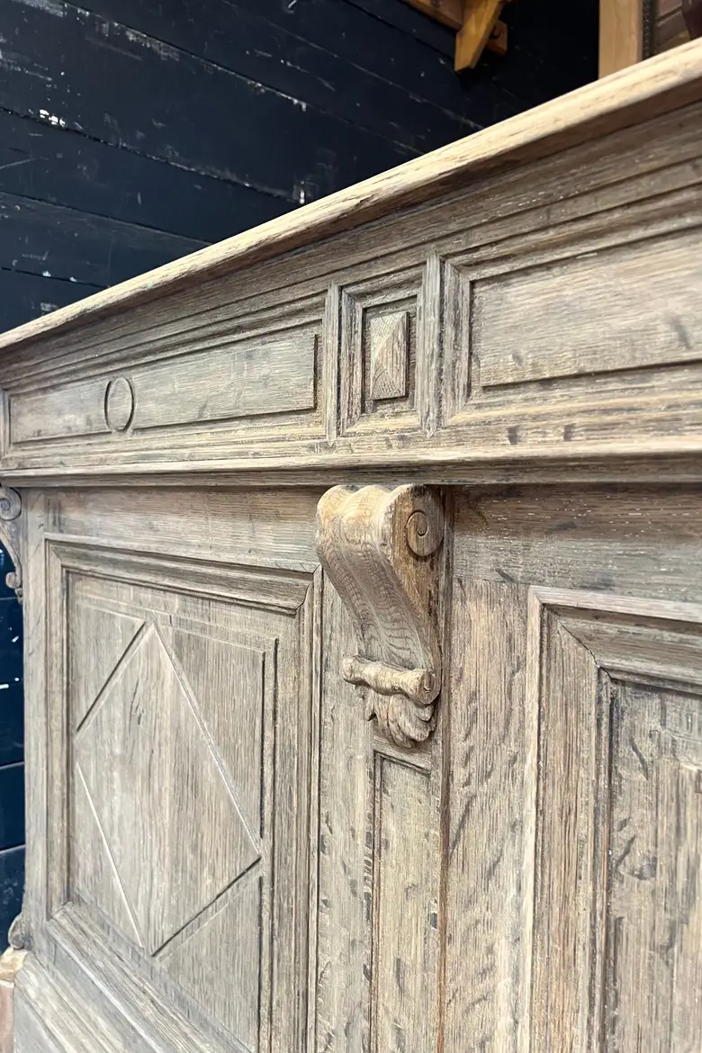 Ancien comptoir de caisse en chêne Début XXème