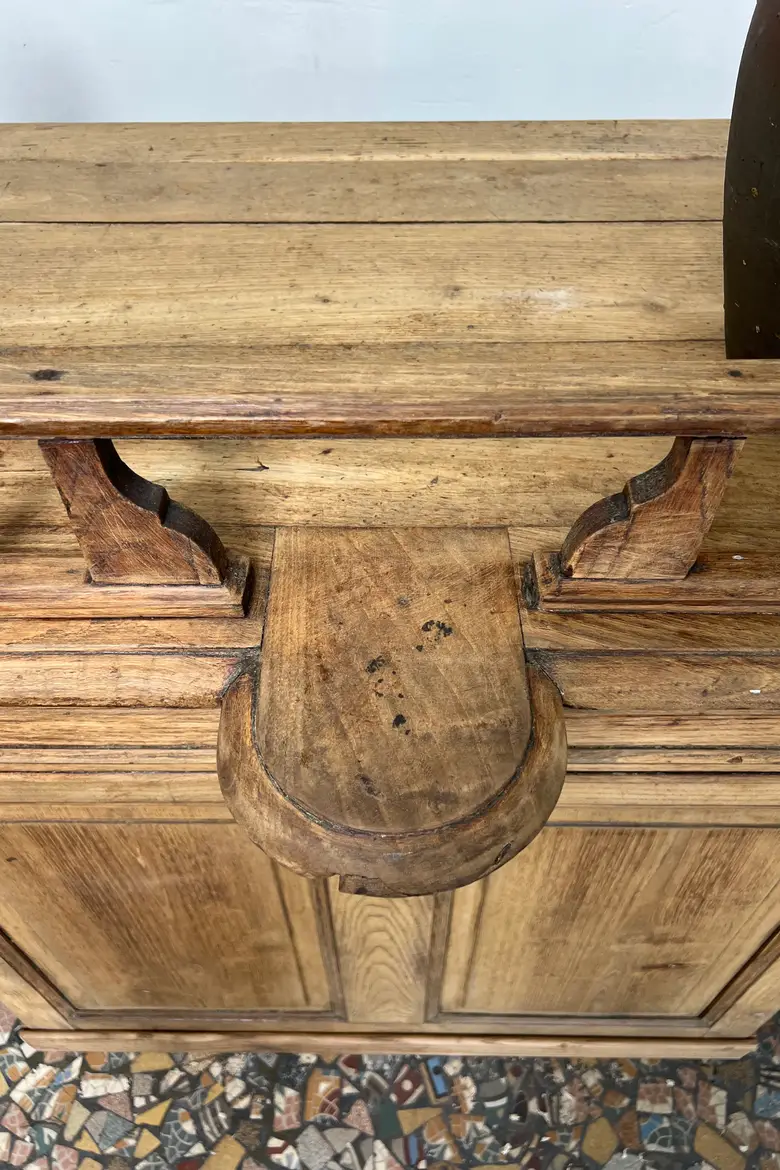 Ancien comptoir de caisse Napoléon III en chêne