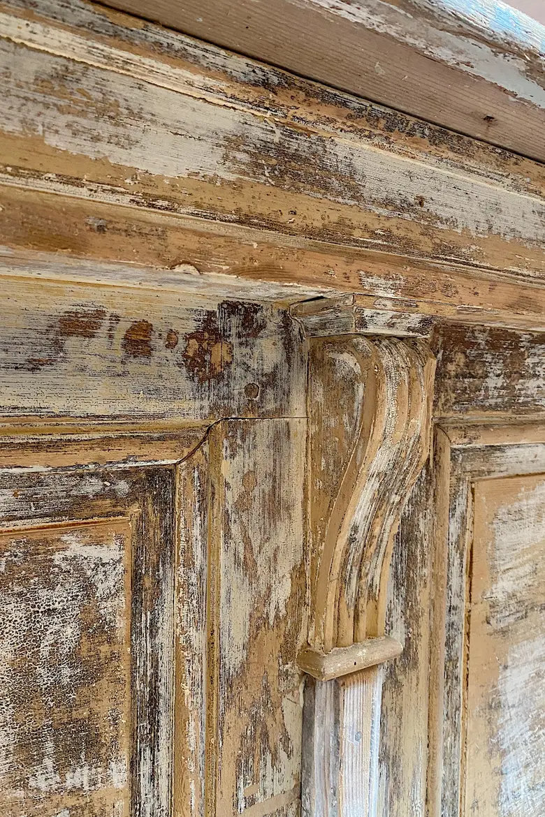 Ancien comptoir de caviste en bois Début XXème