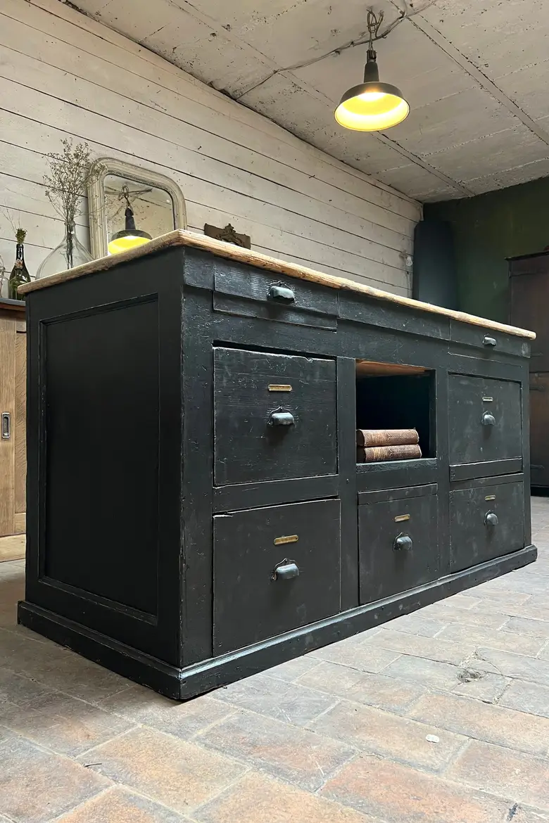 Ancien comptoir de magasin à tiroirs Début XXème