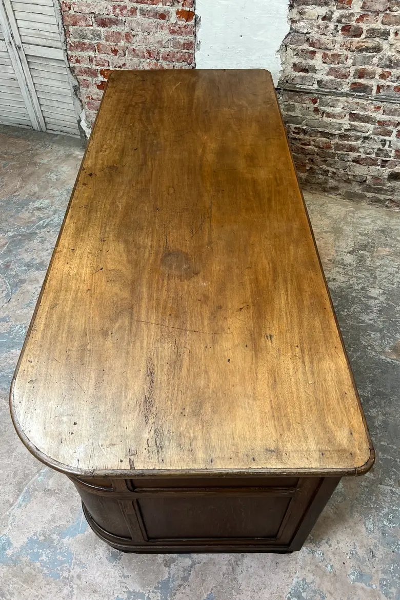 Ancien comptoir de mercerie en chêne – Années 50