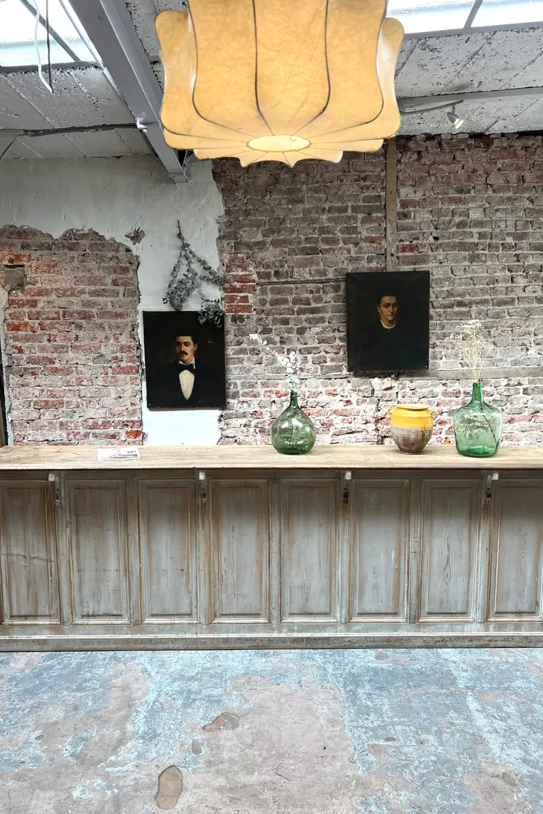 Ancien comptoir de notaire en bois Début XXème