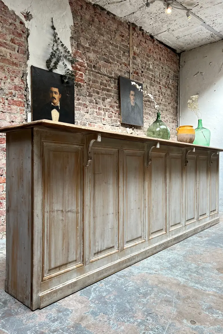 Ancien comptoir de notaire en bois Début XXème