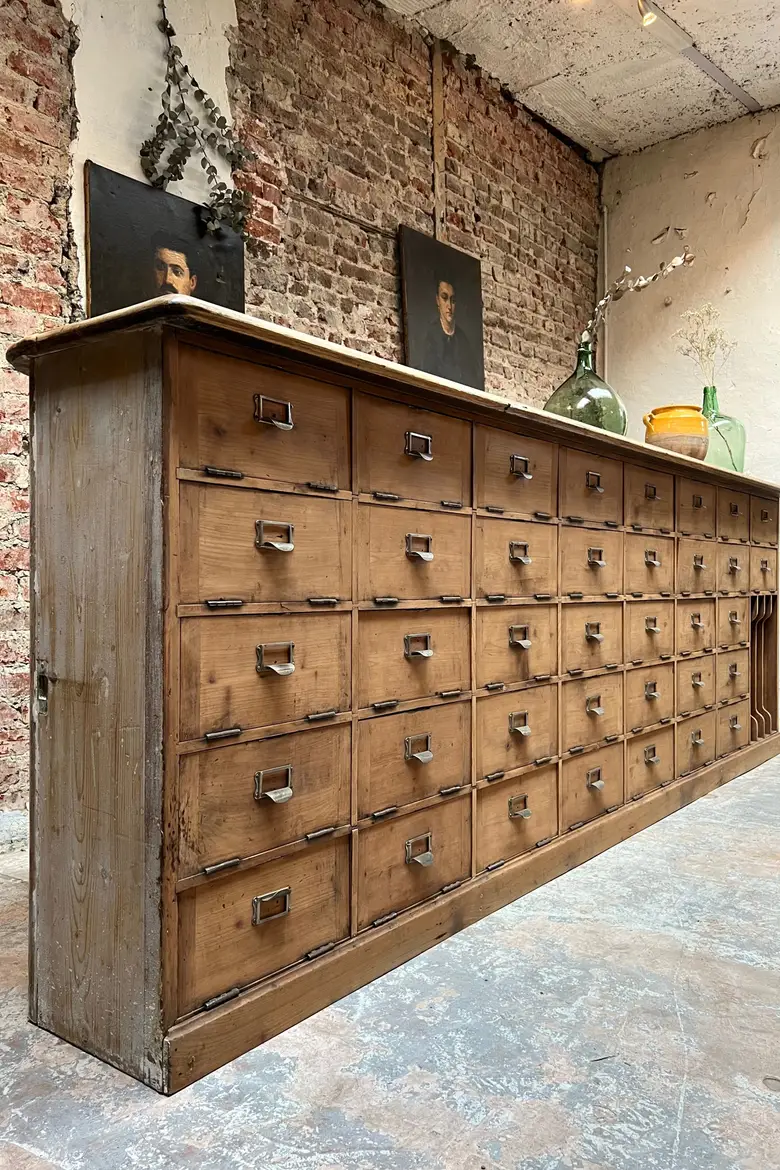 Ancien comptoir de notaire en bois Début XXème