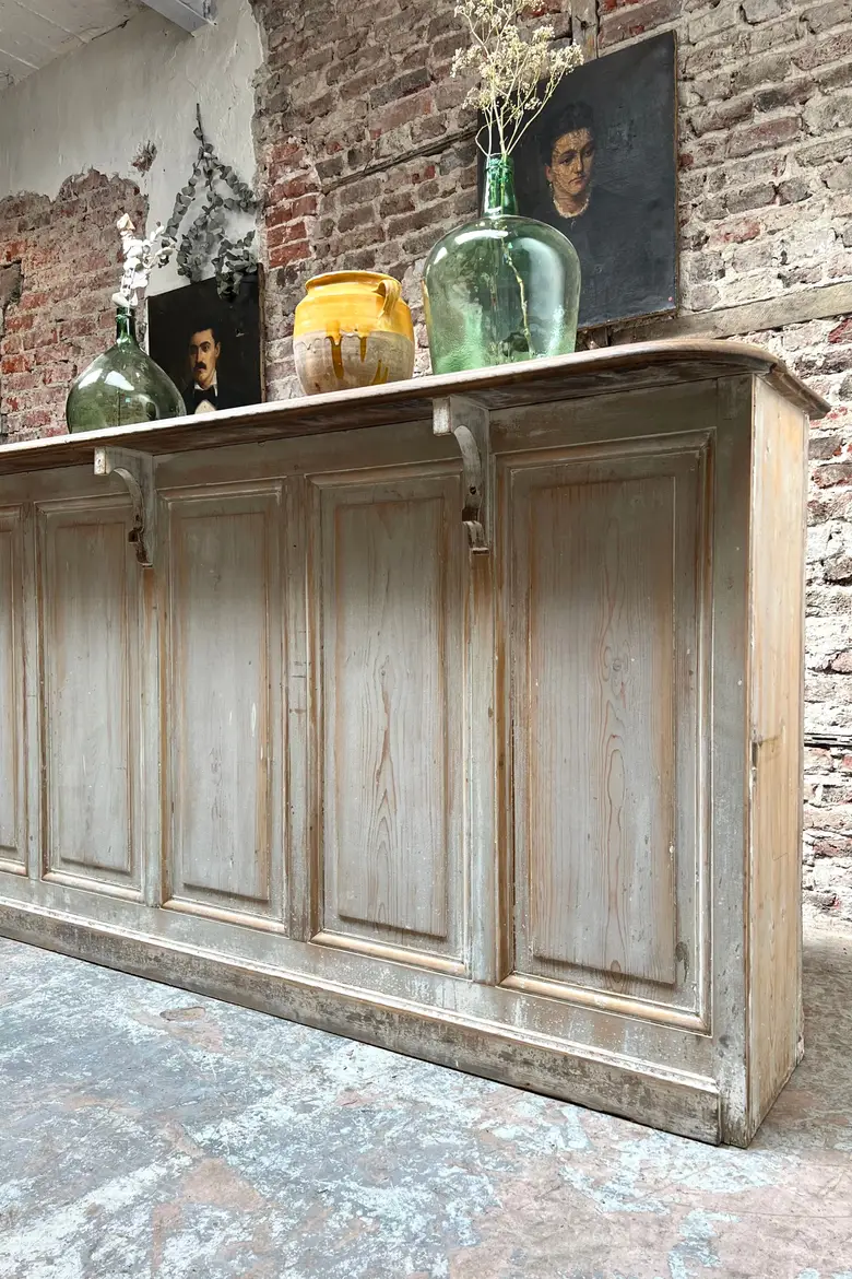 Ancien comptoir de notaire en bois Début XXème