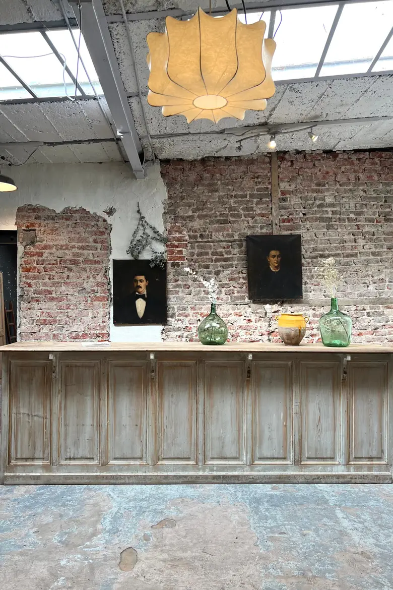 Ancien comptoir de notaire en bois Début XXème