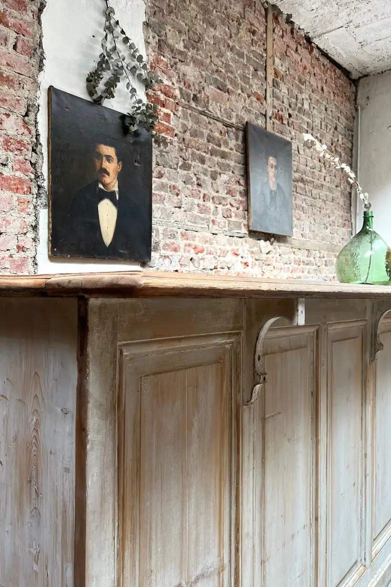 Ancien comptoir de notaire en bois Début XXème