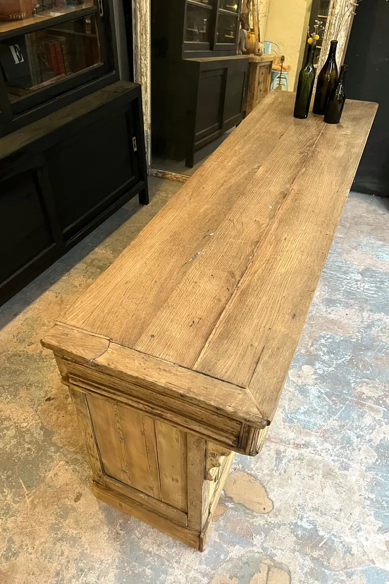 Ancien comptoir de quincaillerie en bois Début XXème