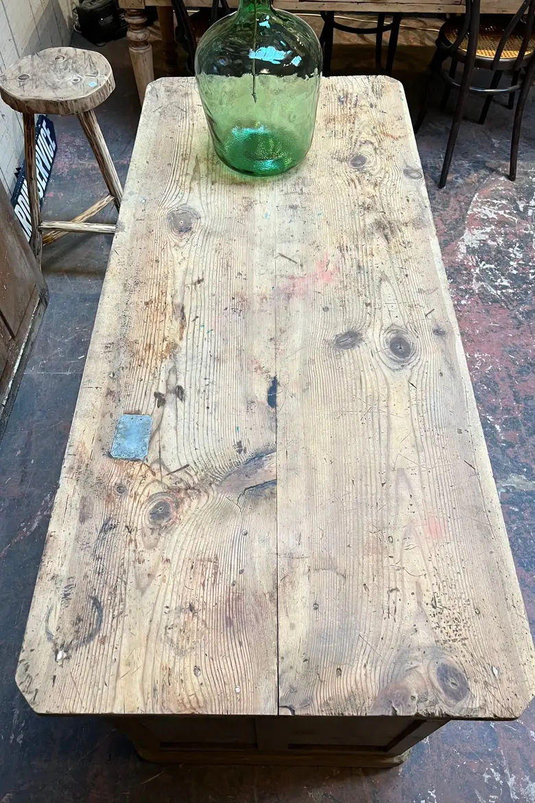 Ancien comptoir d’épicerie en bois Début XXème