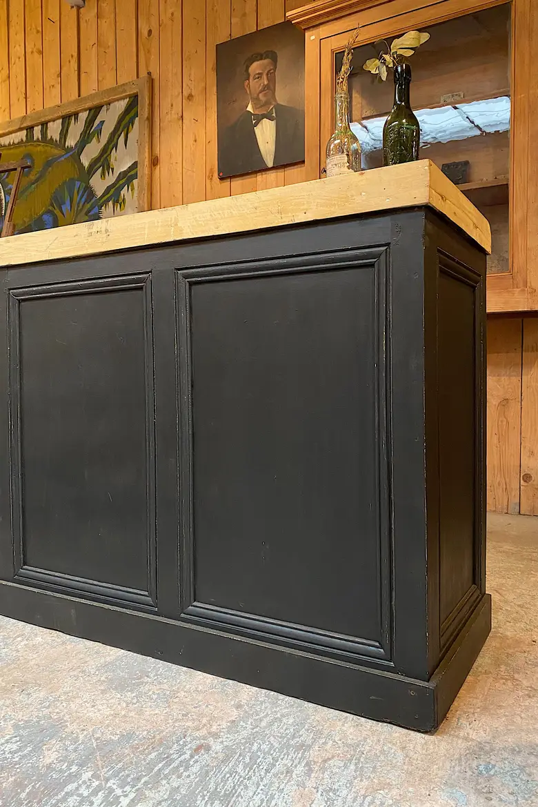 Ancien comptoir d’horloger en bois Début XXème
