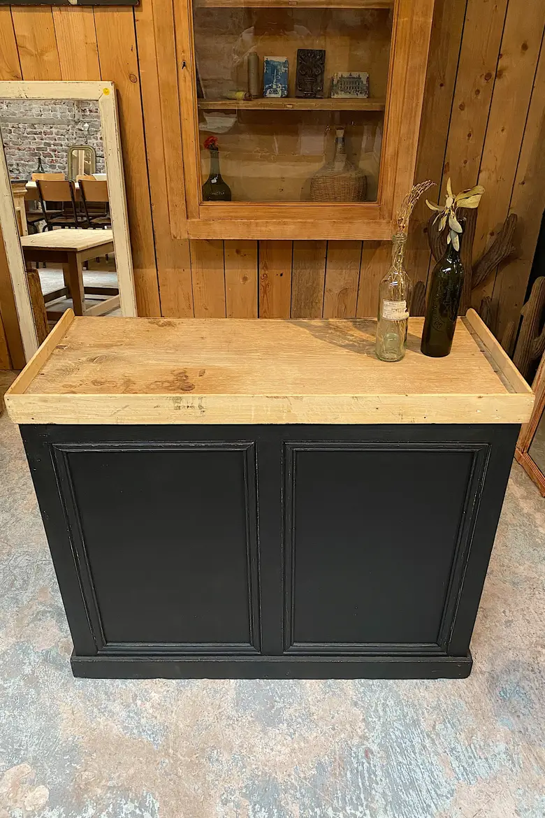 Ancien comptoir d’horloger en bois Début XXème