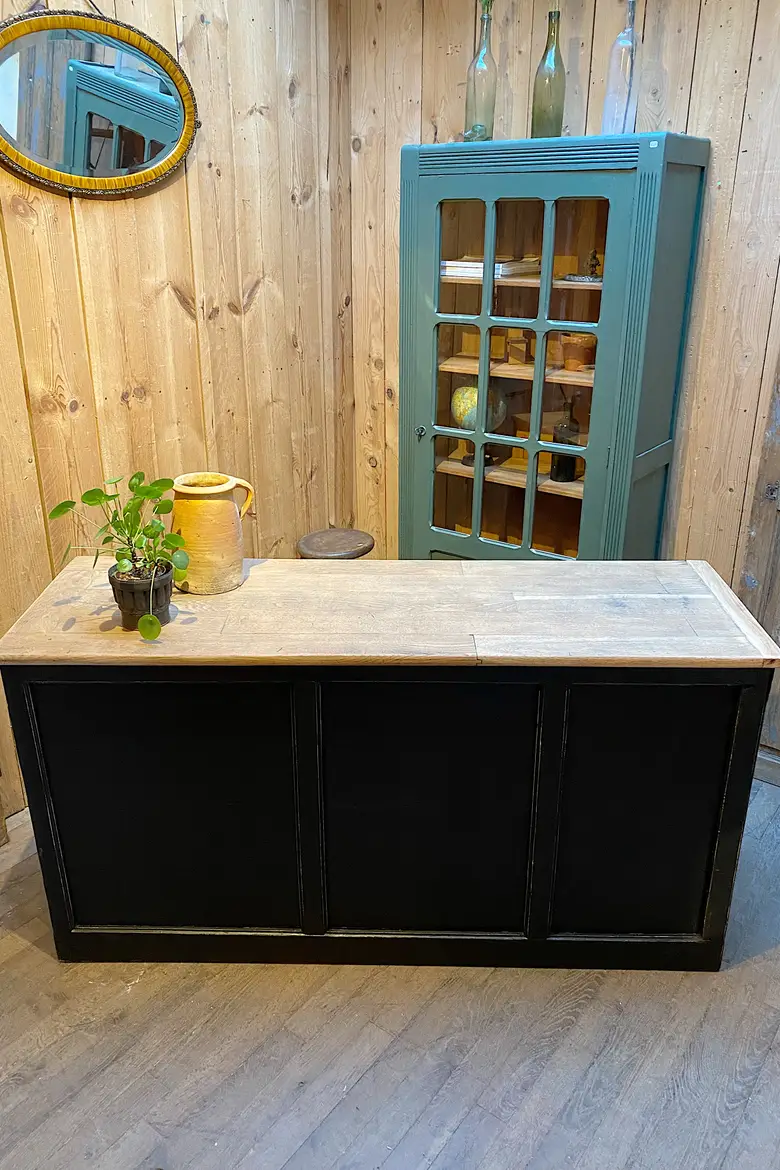 Ancien comptoir en bois Début XXème