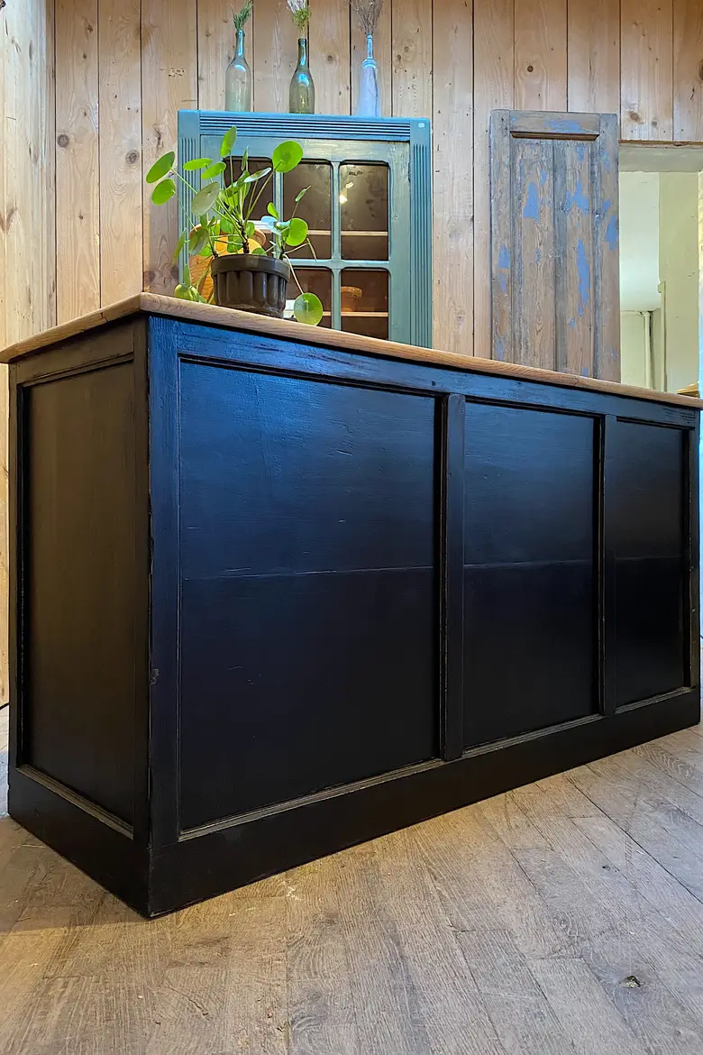 Ancien comptoir en bois Début XXème