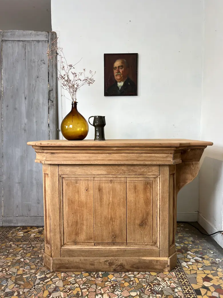 Ancien comptoir en chêne