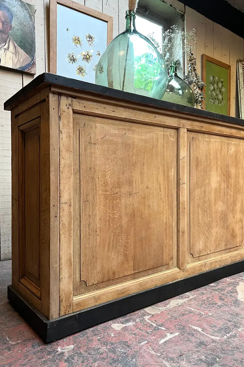 Ancien comptoir en chêne Début XXème