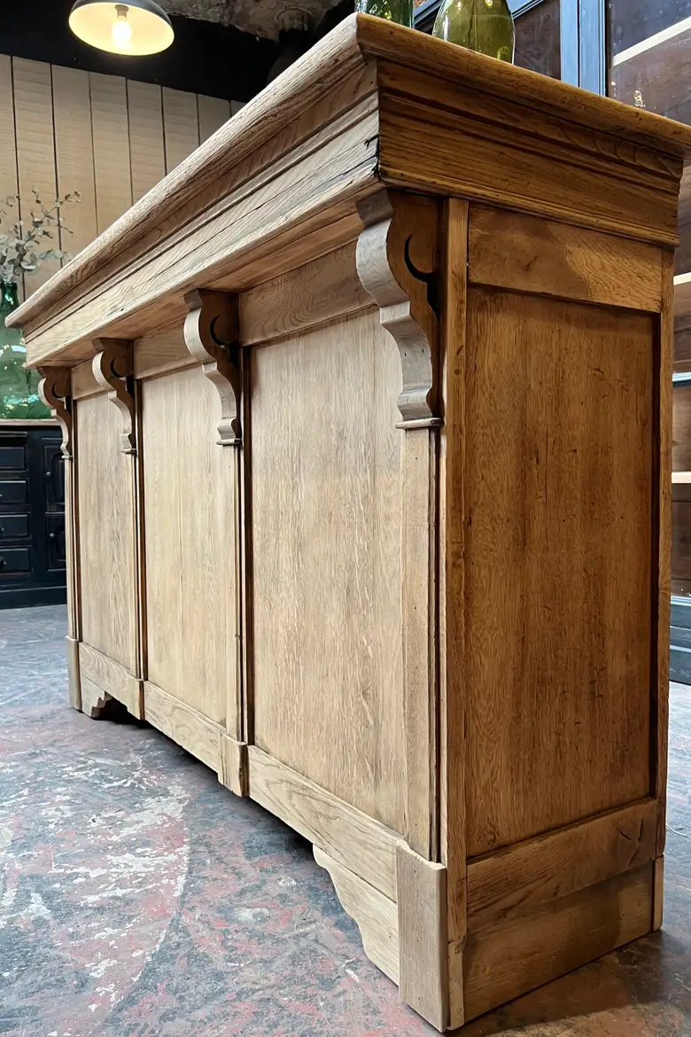 Ancien comptoir en chêne Début XXème