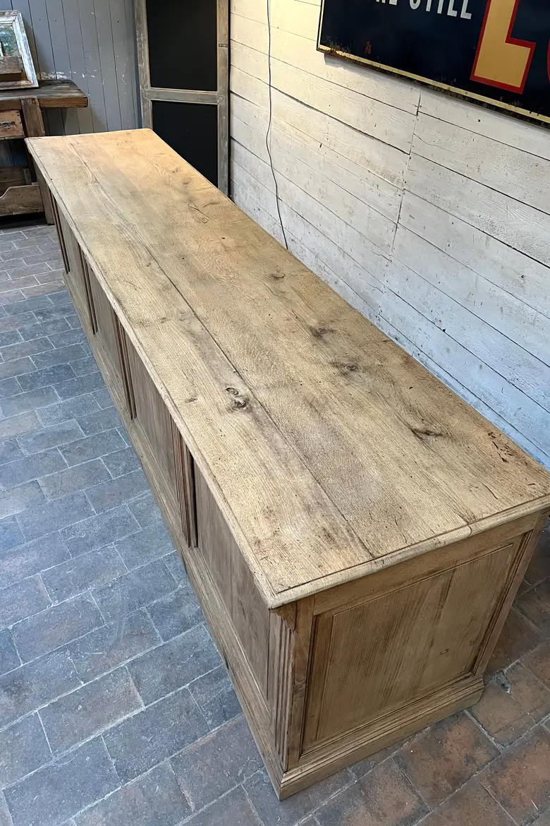 Ancien comptoir en chêne Début XXème