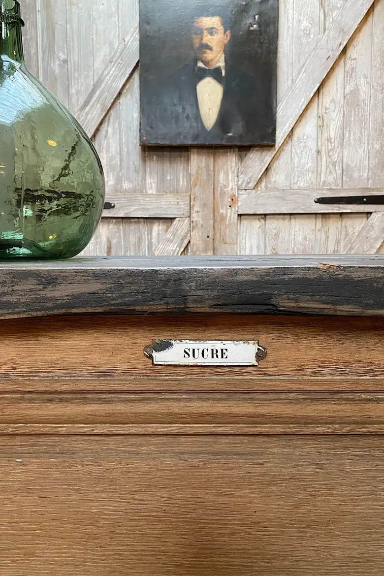 Ancien comptoir en chêne Début XXème