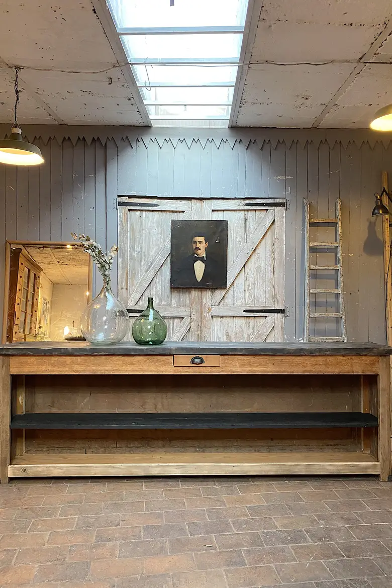 Ancien comptoir en chêne Début XXème