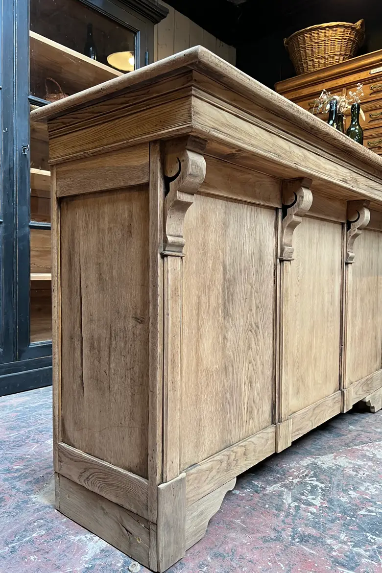 Ancien comptoir en chêne Début XXème