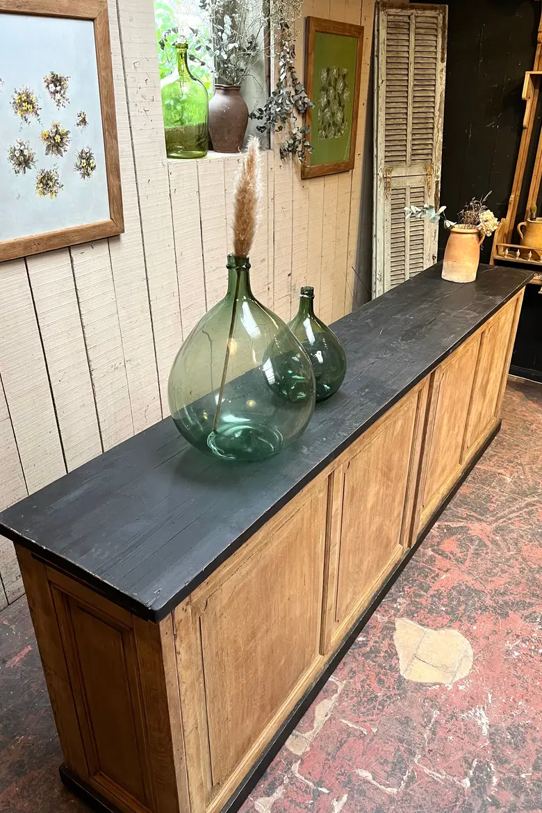Ancien comptoir en chêne Début XXème