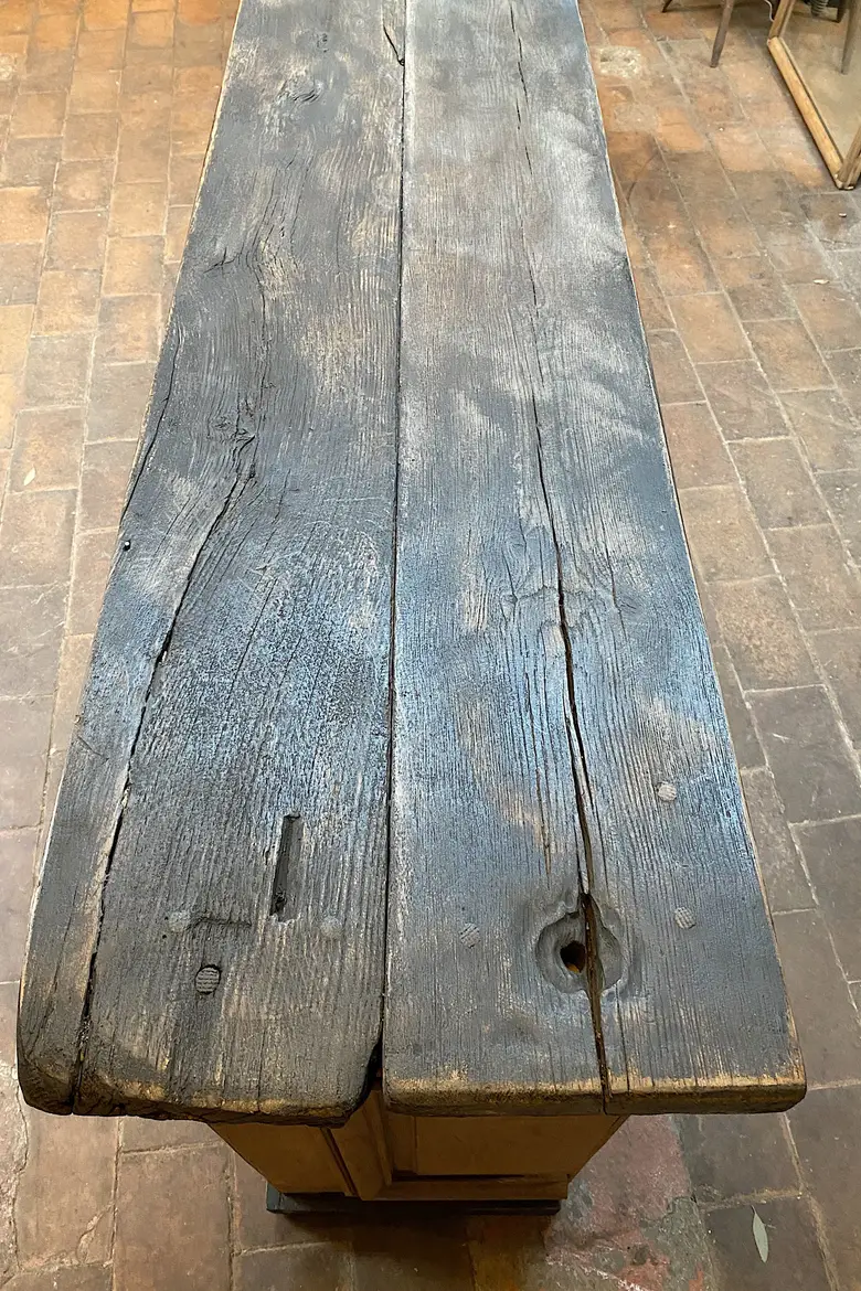 Ancien comptoir en chêne Début XXème