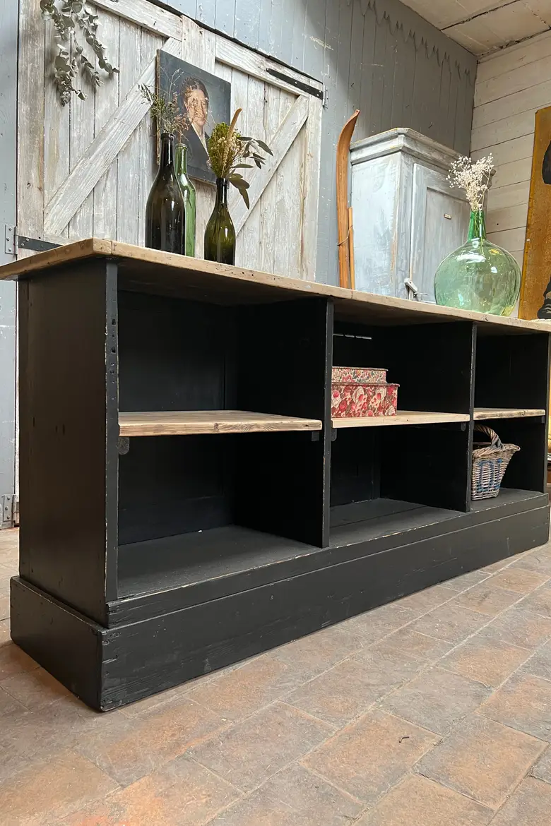 Ancien comptoir en hêtre Début XXème