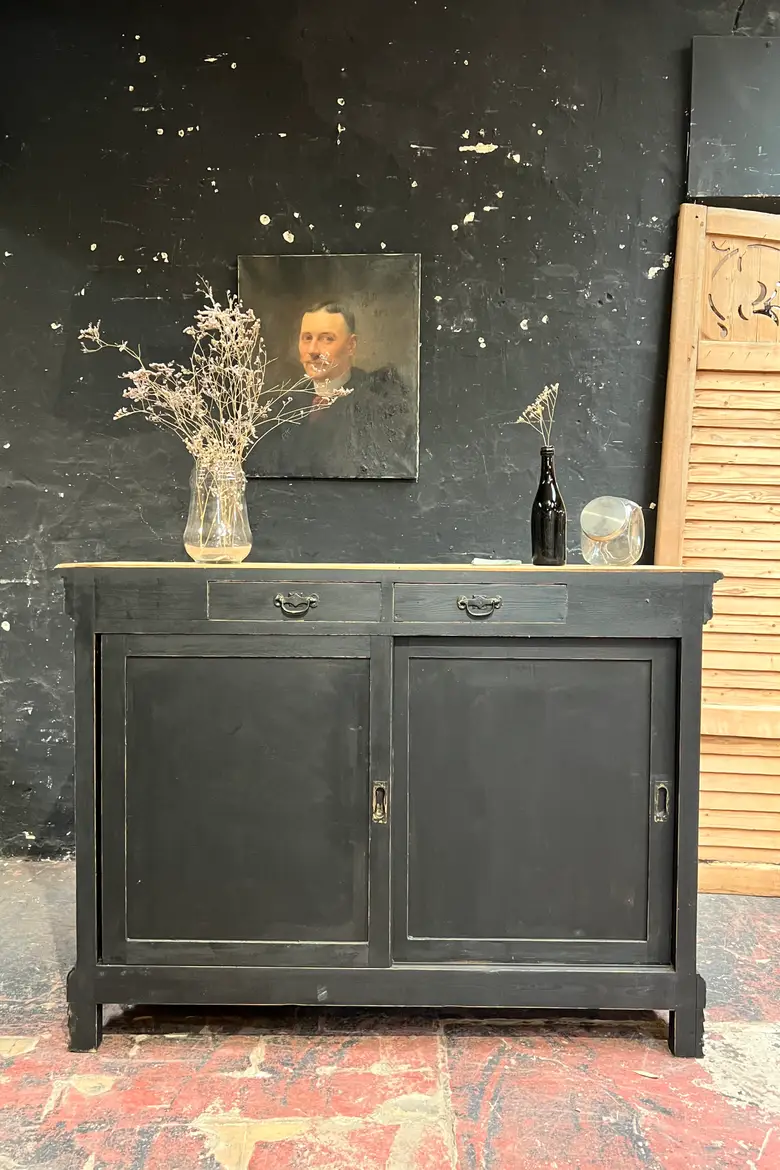 Ancien comptoir en hêtre Début XXème