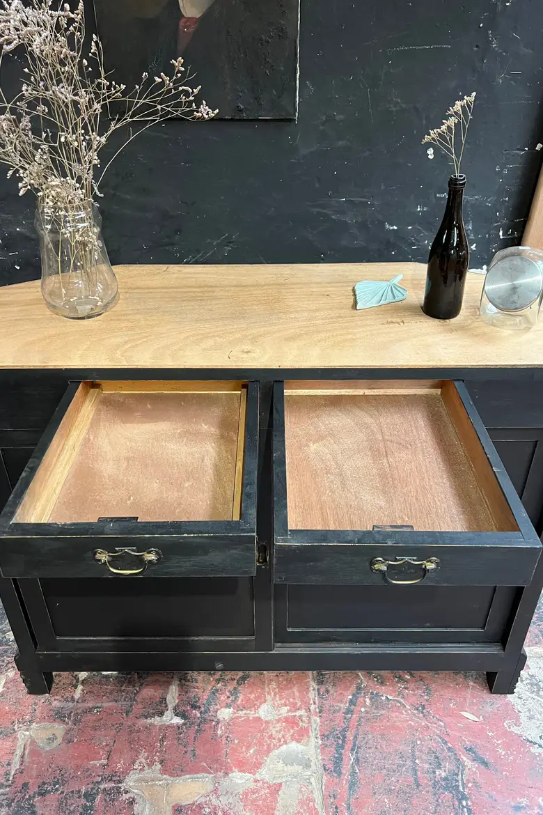 Ancien comptoir en hêtre Début XXème