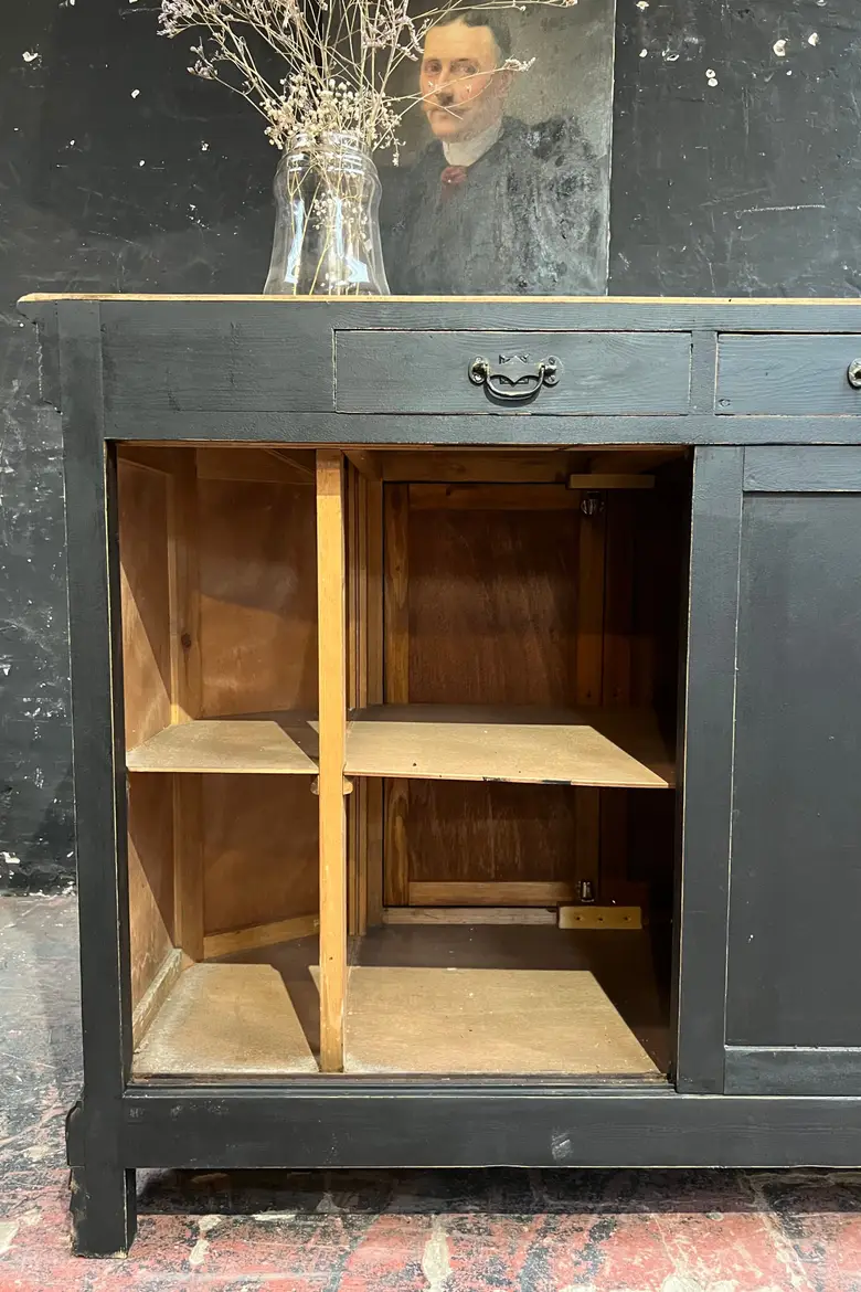 Ancien comptoir en hêtre Début XXème