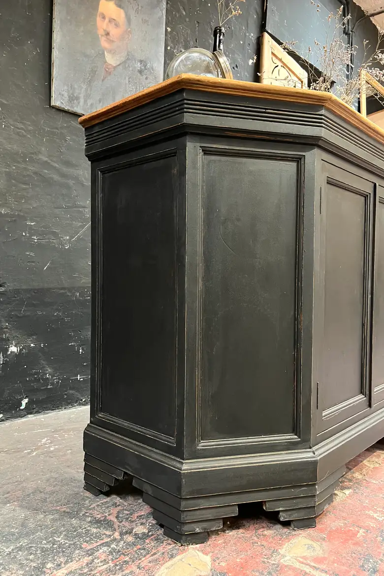 Ancien comptoir en hêtre Début XXème