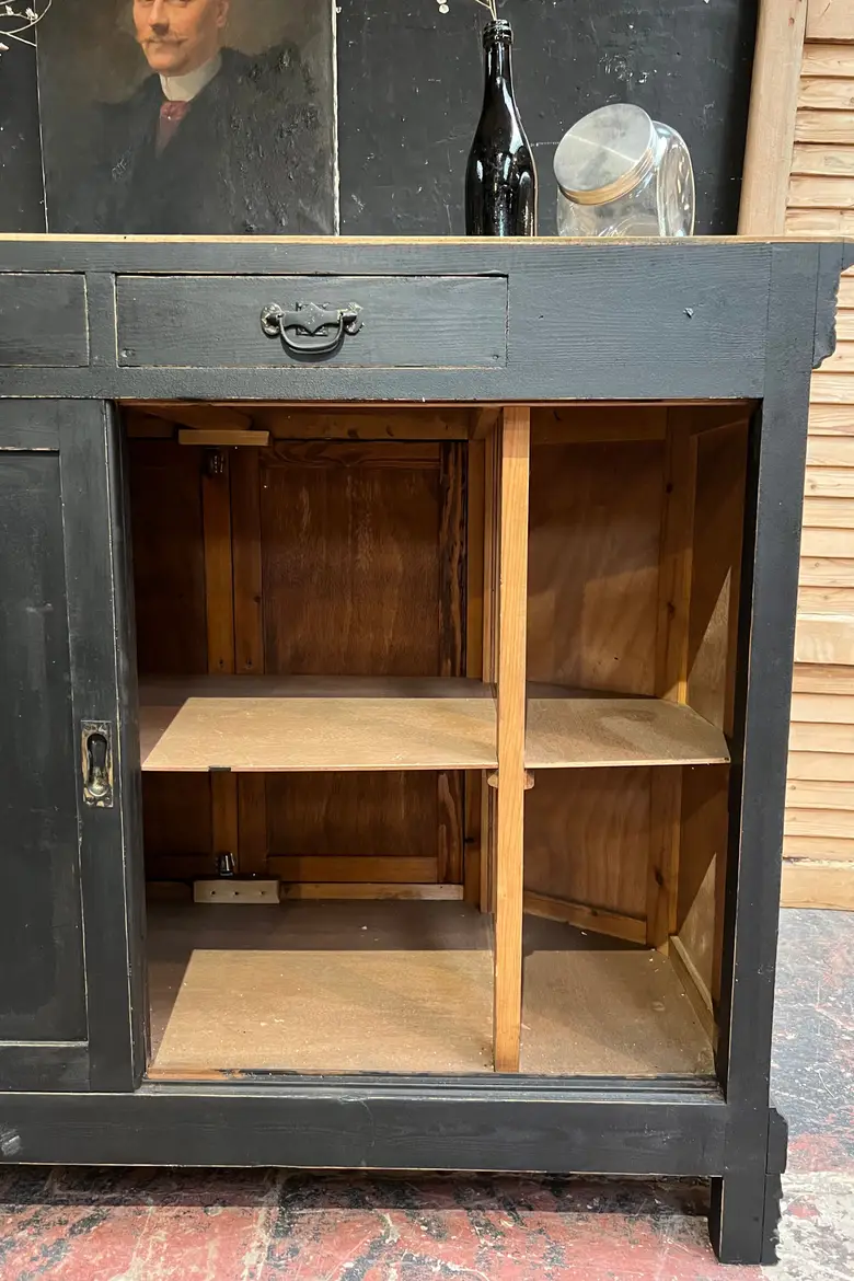 Ancien comptoir en hêtre Début XXème