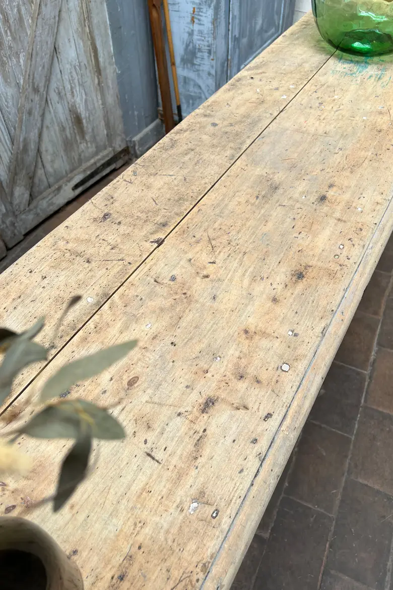 Ancien comptoir en hêtre Début XXème