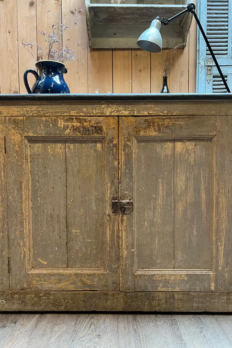 Ancien comptoir patiné de magasin Début XXème