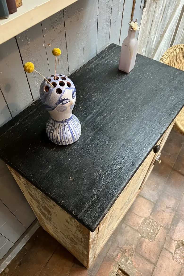 Ancien confiturier en bois patiné Début XXème