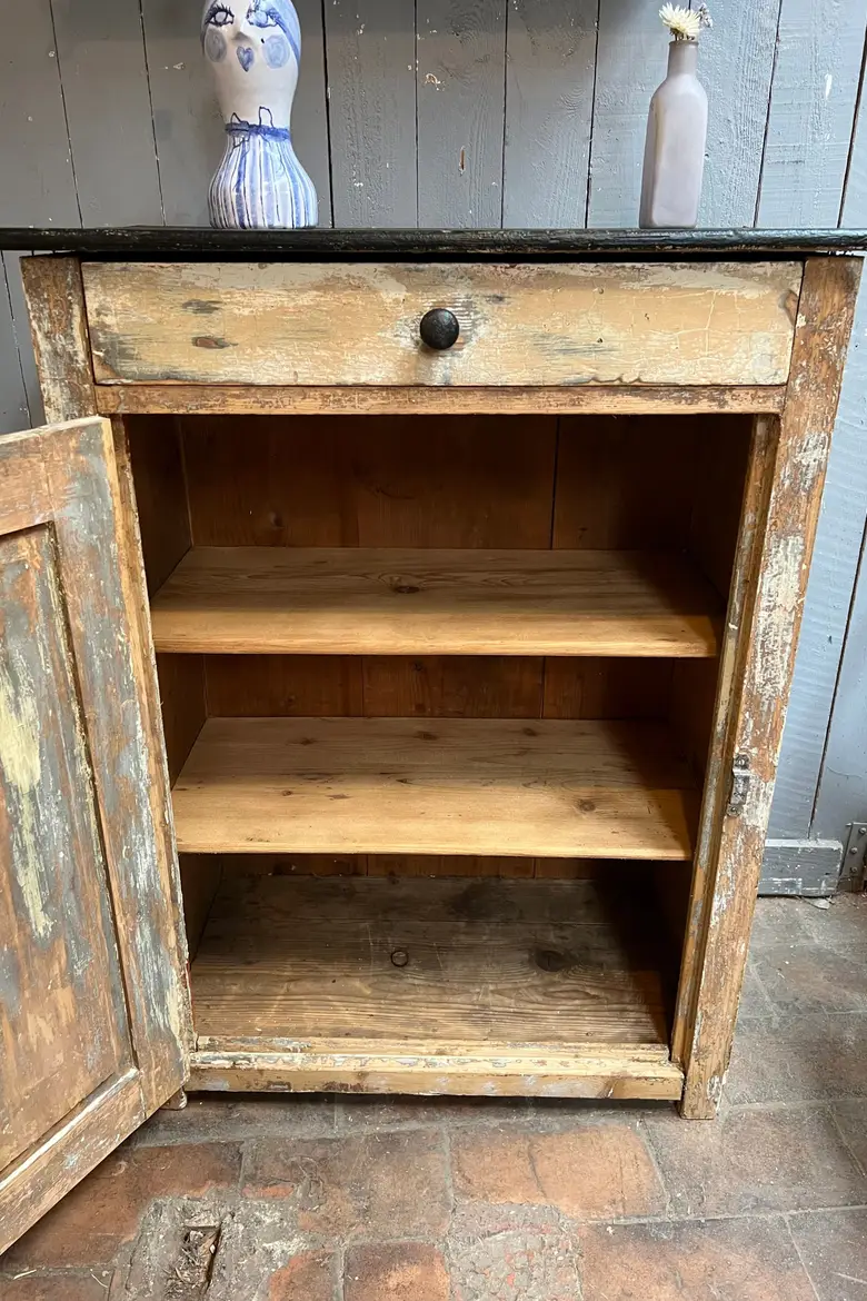 Ancien confiturier en bois patiné Début XXème