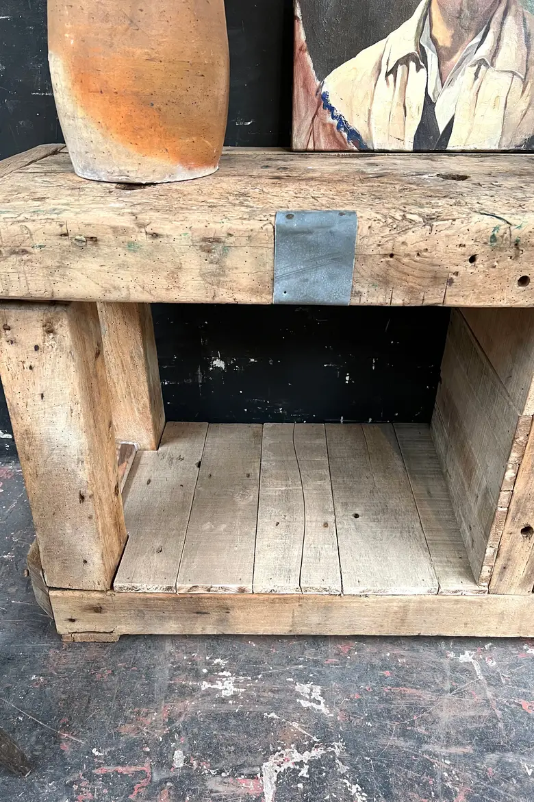 Ancien établi à tiroirs en bois Début XXème
