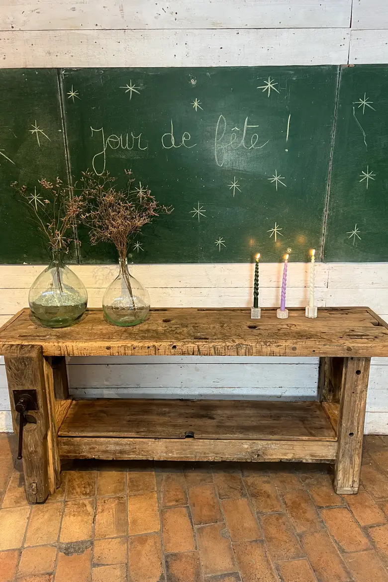 Ancien établi avec coffre Début XXème