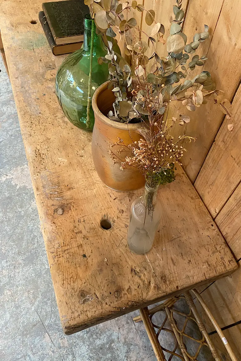 Ancien établi bas en bois Début XXème