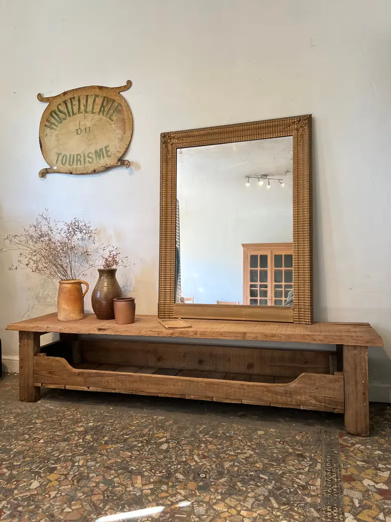 Ancien établi bas en bois Début XXème