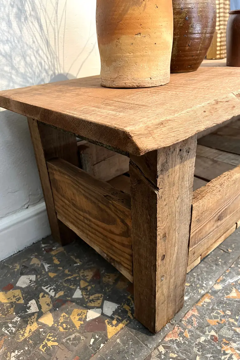 Ancien établi bas en bois Début XXème
