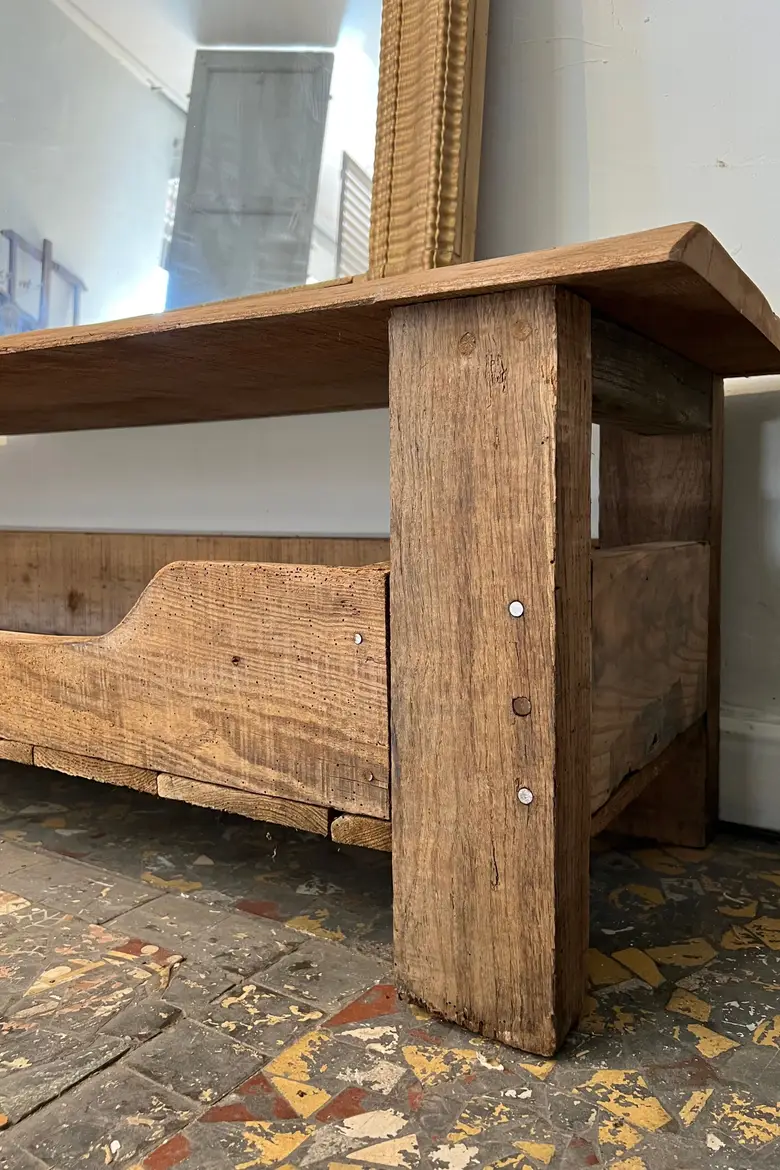 Ancien établi bas en bois Début XXème