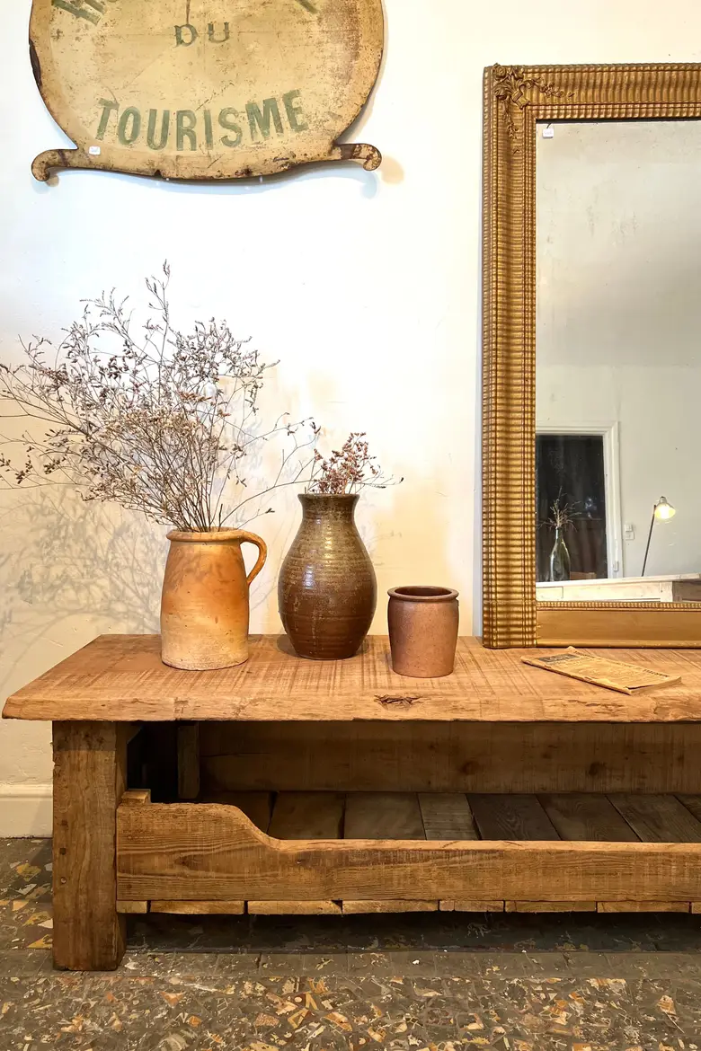 Ancien établi bas en bois Début XXème