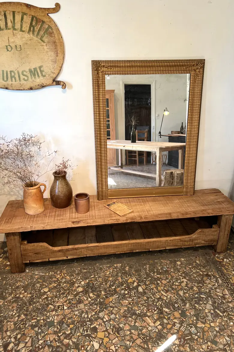 Ancien établi bas en bois Début XXème