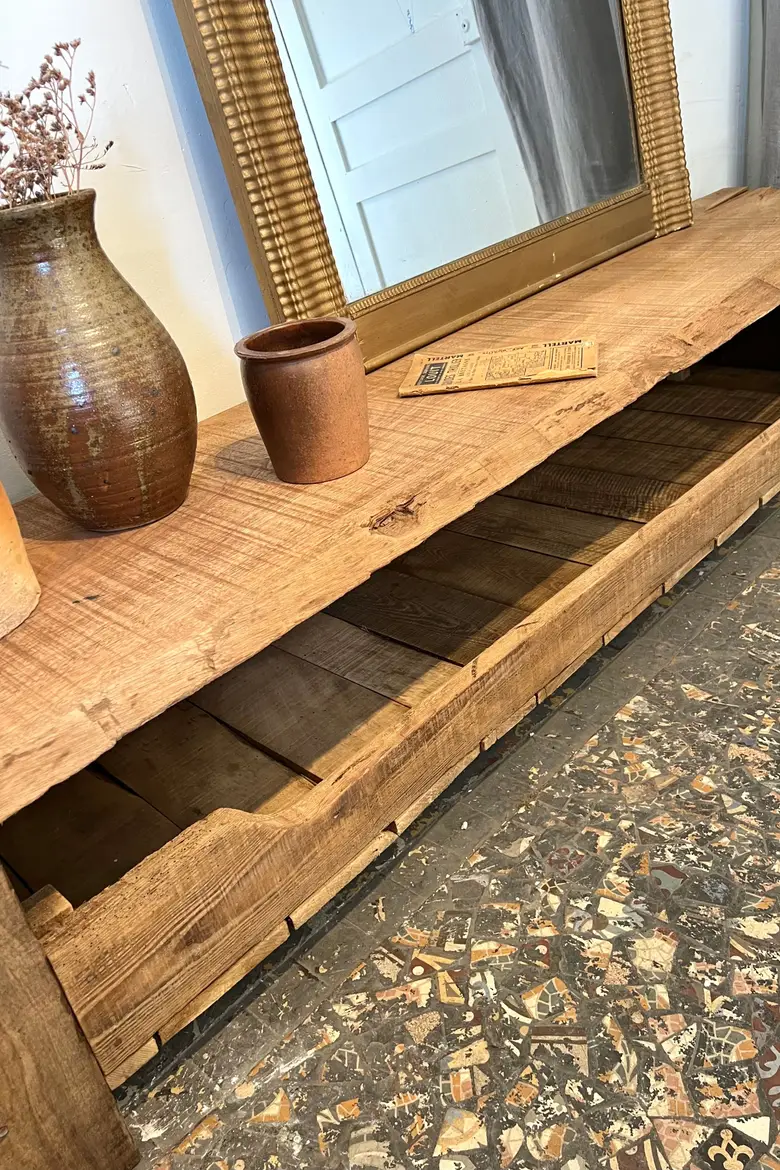 Ancien établi bas en bois Début XXème
