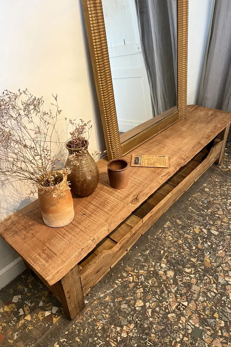 Ancien établi bas en bois Début XXème