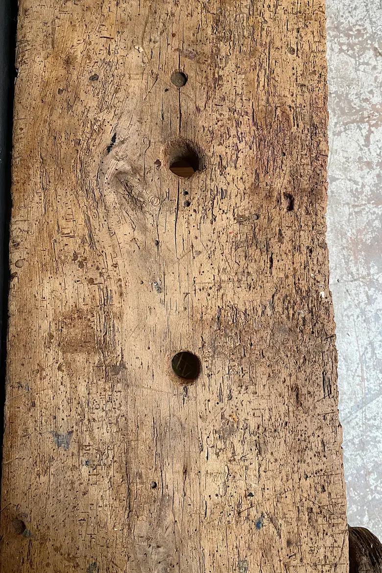 Ancien établi d’atelier en bois Début XXème
