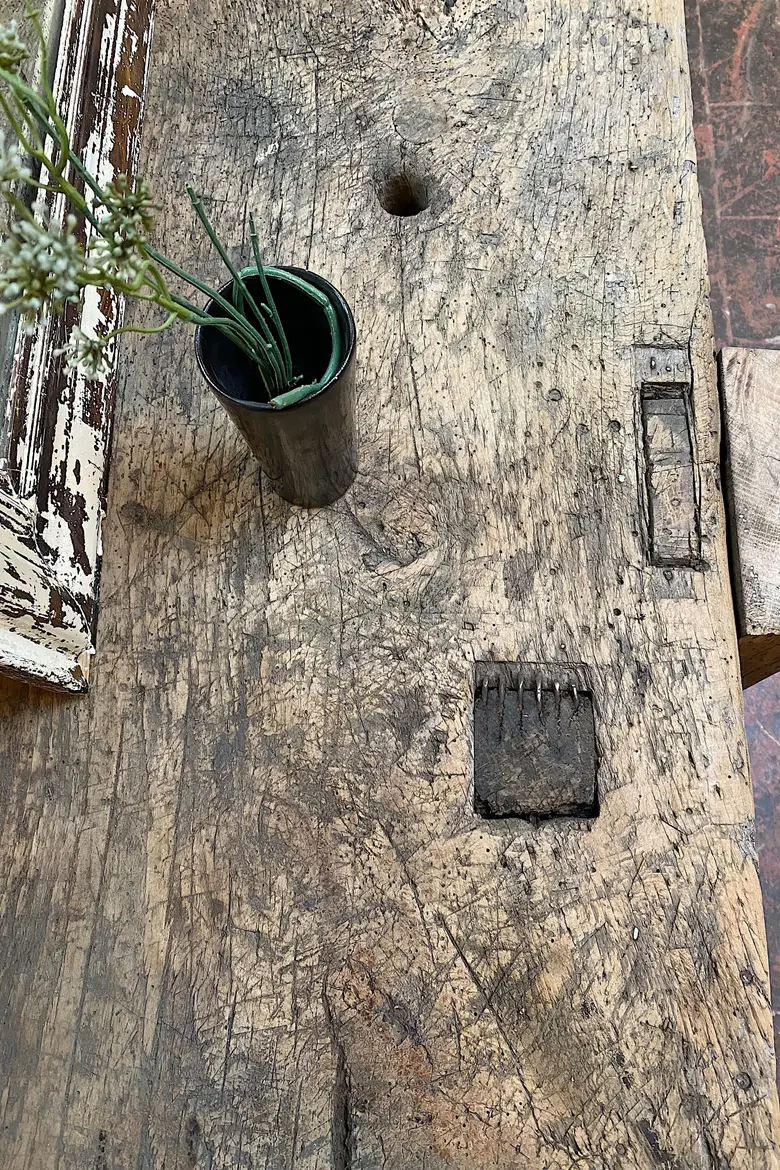 Ancien établi d’atelier en bois Début XXème