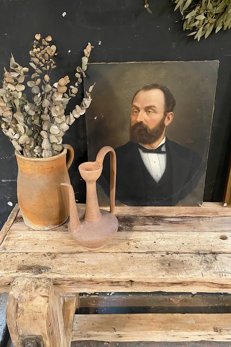 Ancien établi d’atelier en bois Début XXème